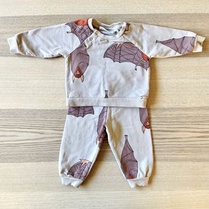 Mini Rodini Bat Sweatpants and Sweatshirt Pair
